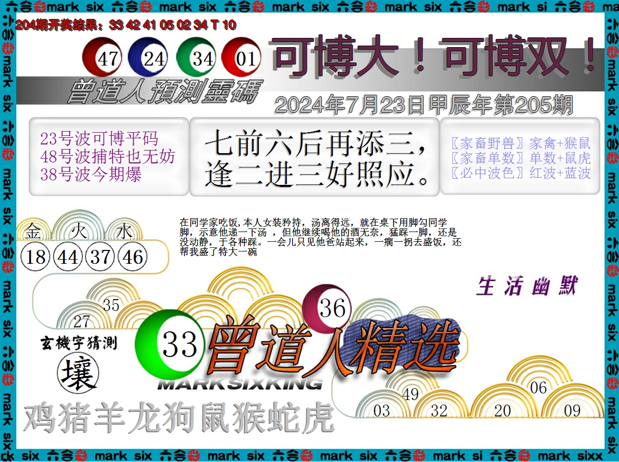 2024205期曾道人精选