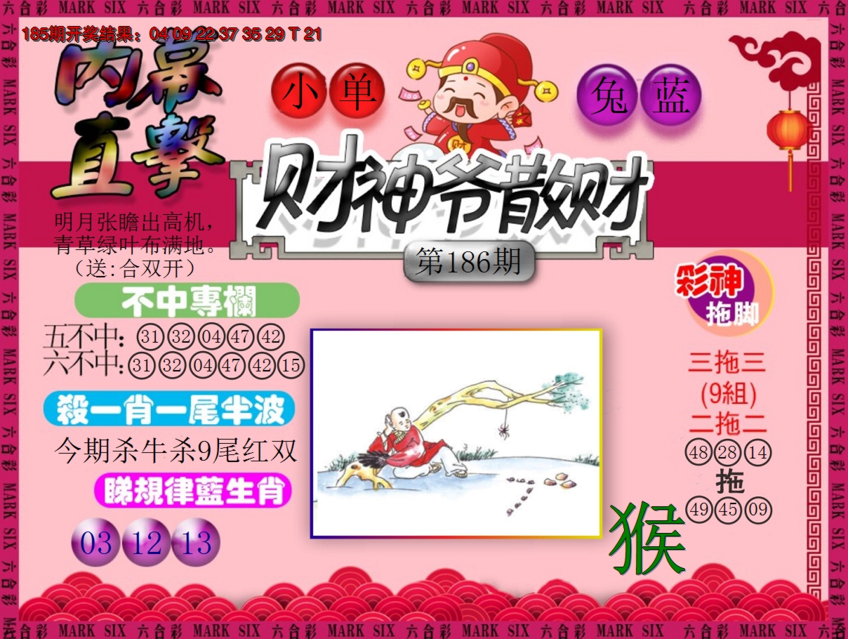 2024186期财神爷散财