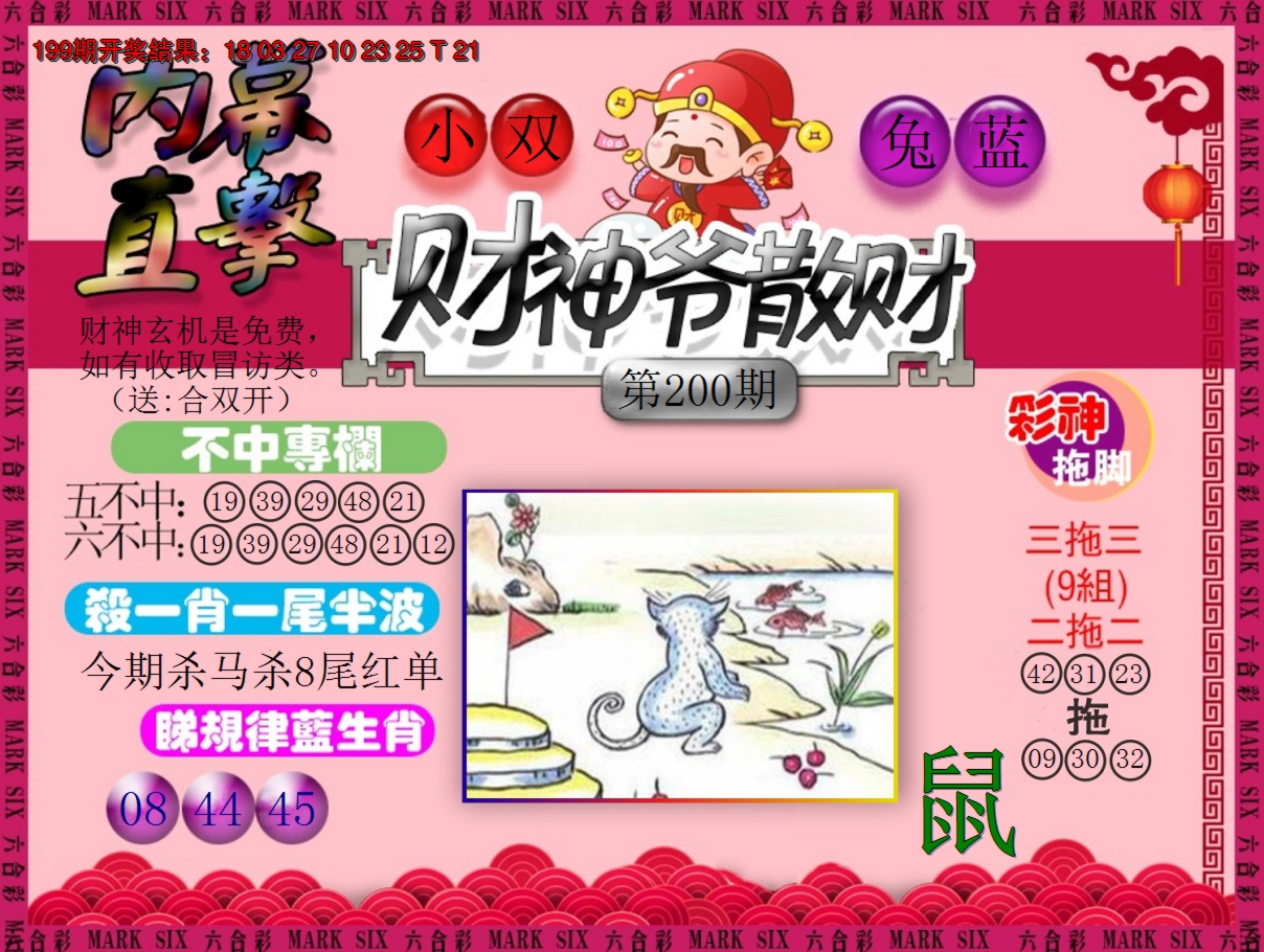 2024200期财神爷散财