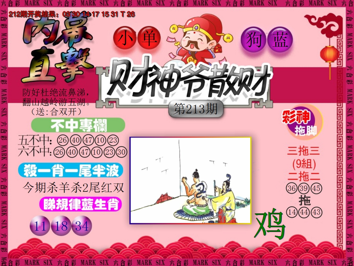 2024213期财神爷散财