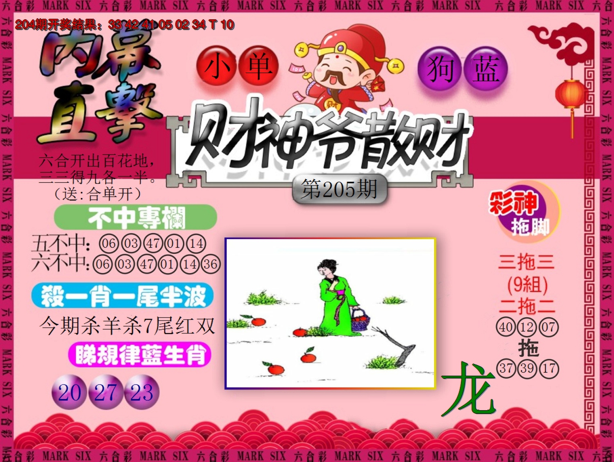 2024205期财神爷散财