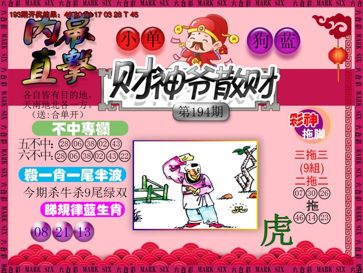 2024194期财神爷散财