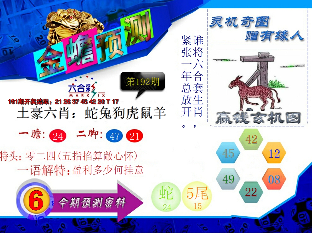 2024192期金蟾预测