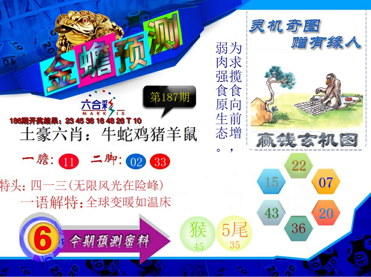 2024187期金蟾预测
