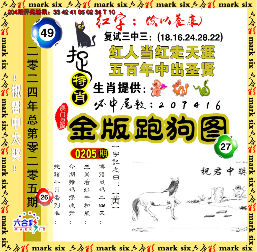 2024205期金版跑狗图