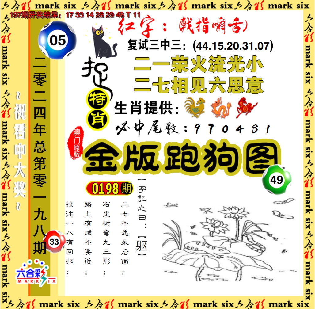 2024198期金版跑狗图