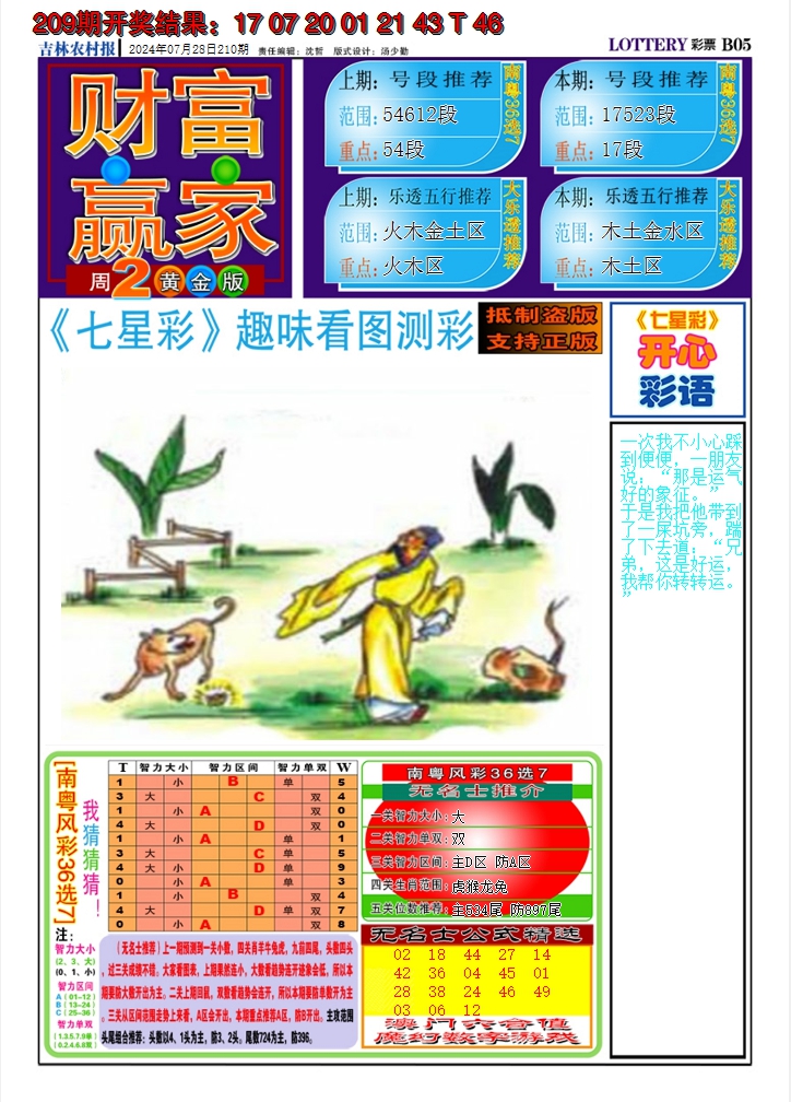 2024210期七星彩图A