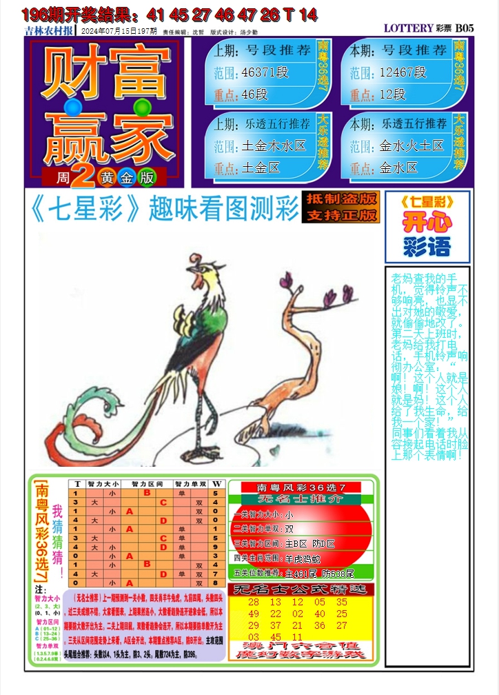 2024197期七星彩图A