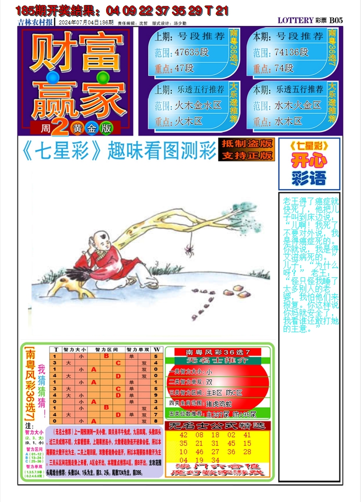 2024186期七星彩图A