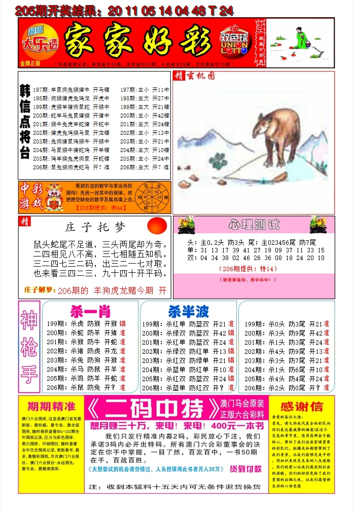 2024206期家家好彩A