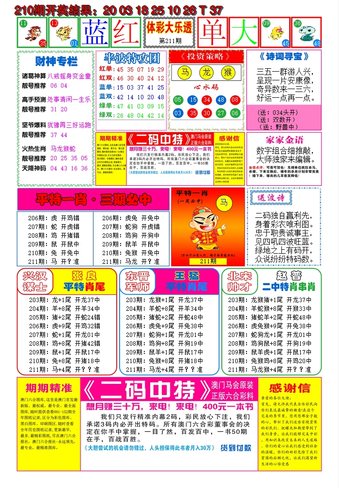 2024211期家家好彩B