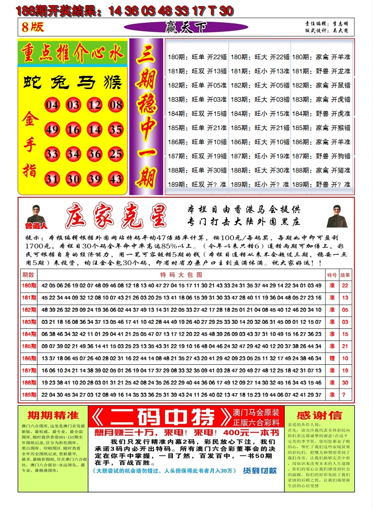 2024189期澳门赢天下B