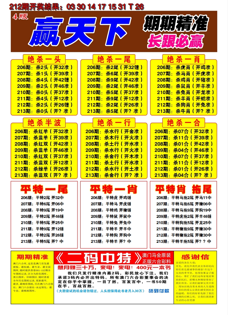 2024213期澳门赢天下C