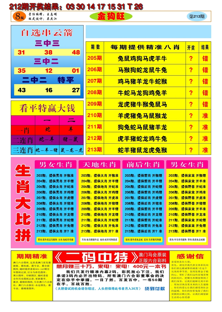2024213期澳门金狗旺B