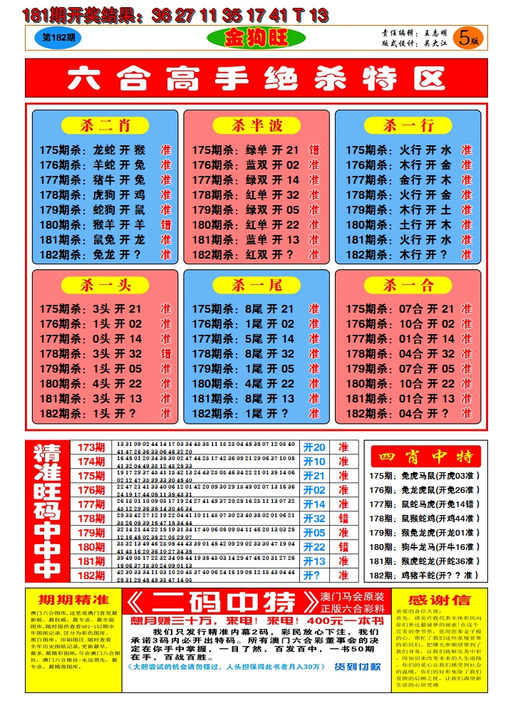 2024182期澳门金狗旺D
