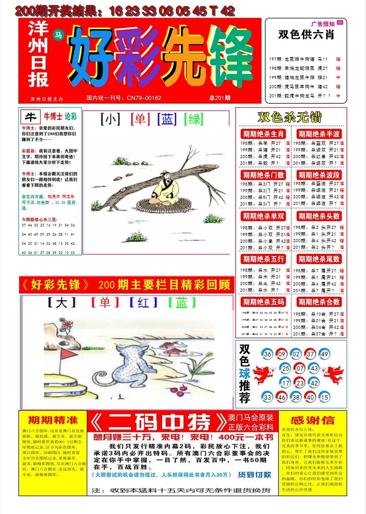 2024201期好彩先锋A