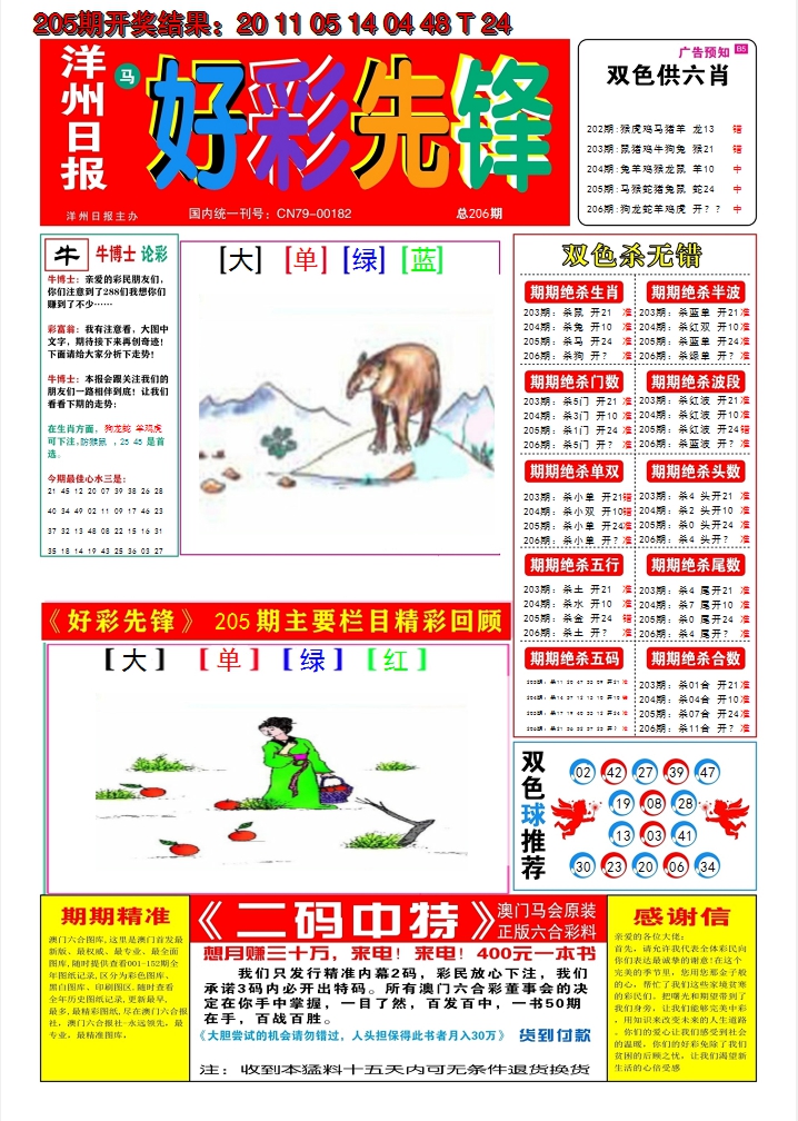2024206期好彩先锋A