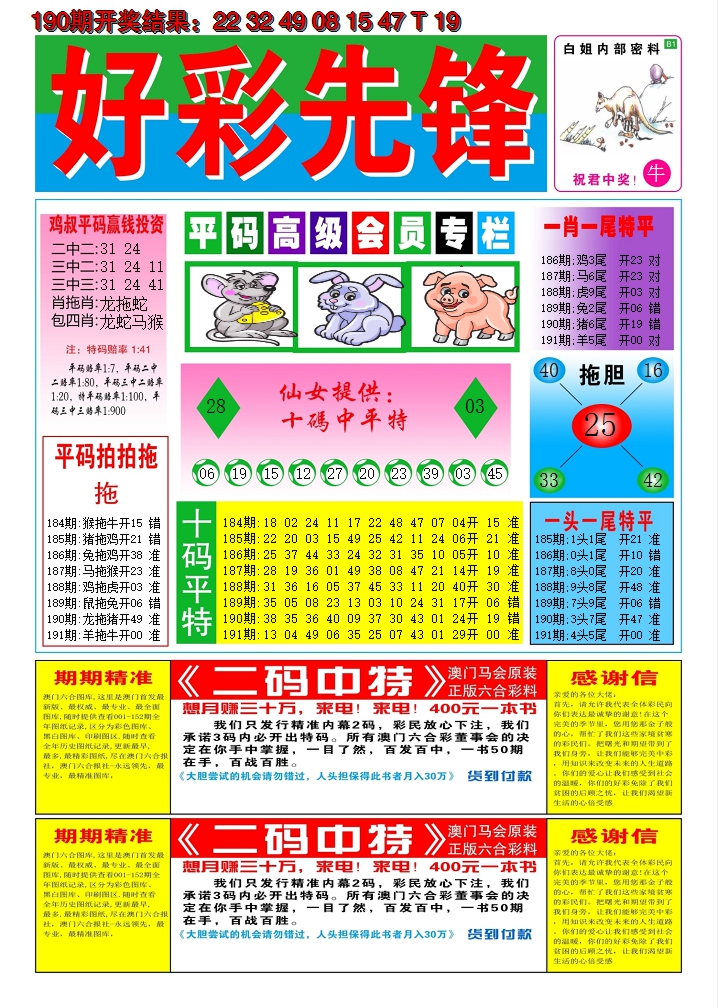 2024191期好彩先锋D