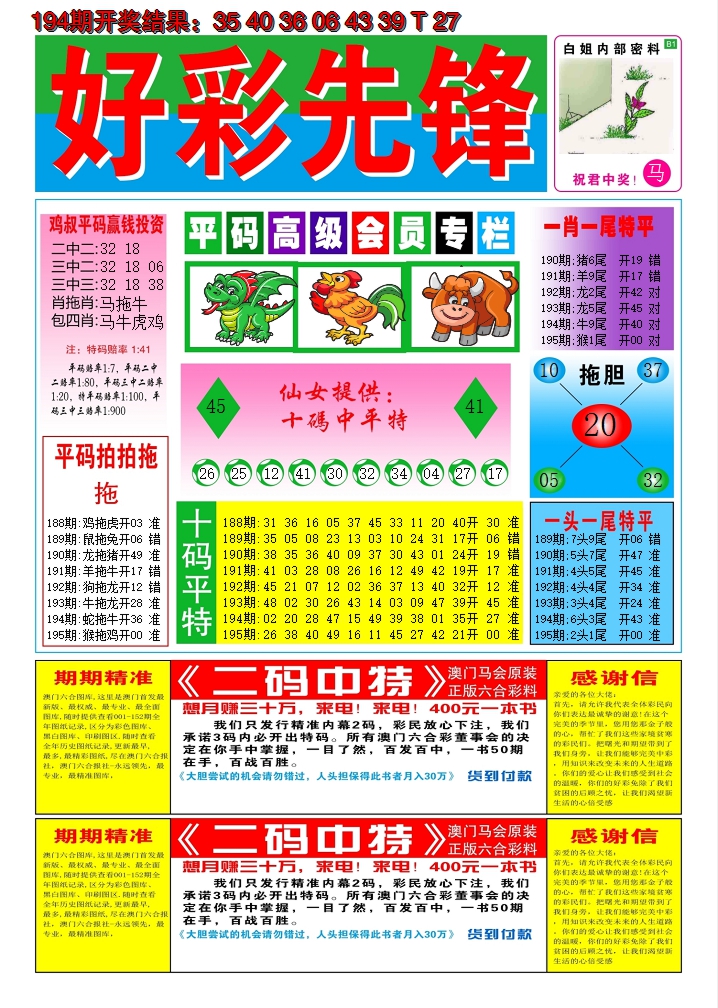 2024195期好彩先锋D