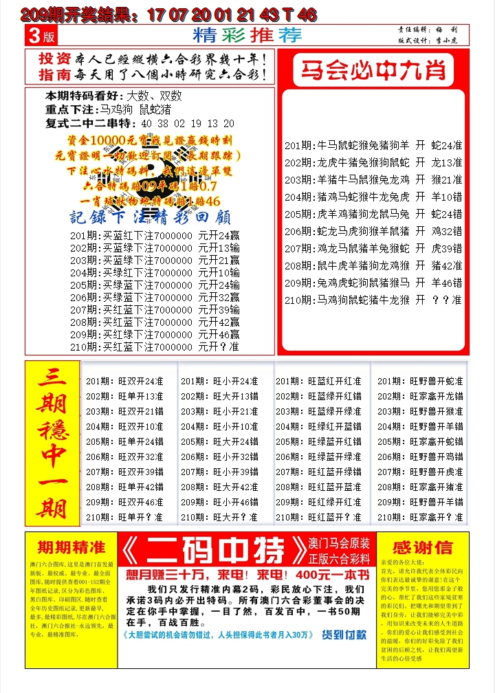 2024210期澳门开门红B