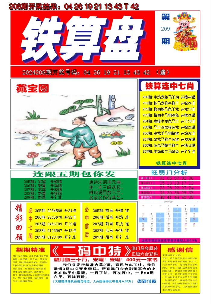 2024209期澳门铁算盘A