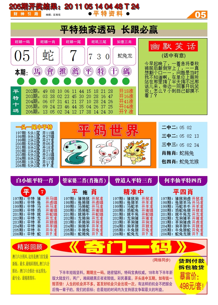 2024206期财神引路D
