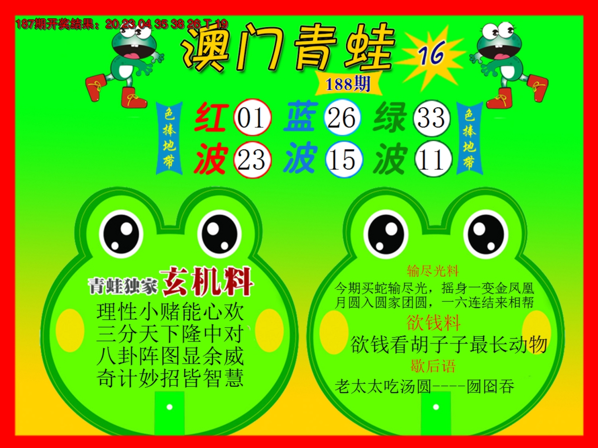 2024188期青蛙系列16