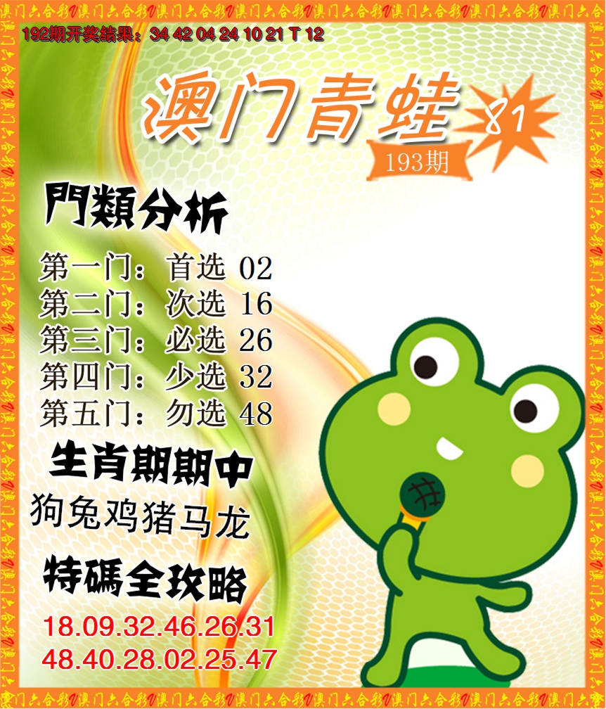 2024193期青蛙系列81