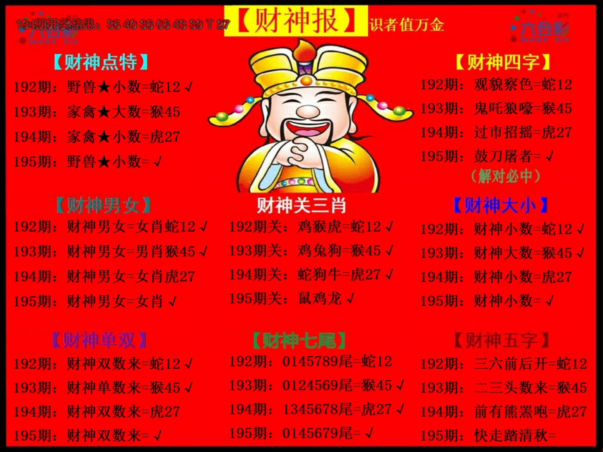 2024195期财神报