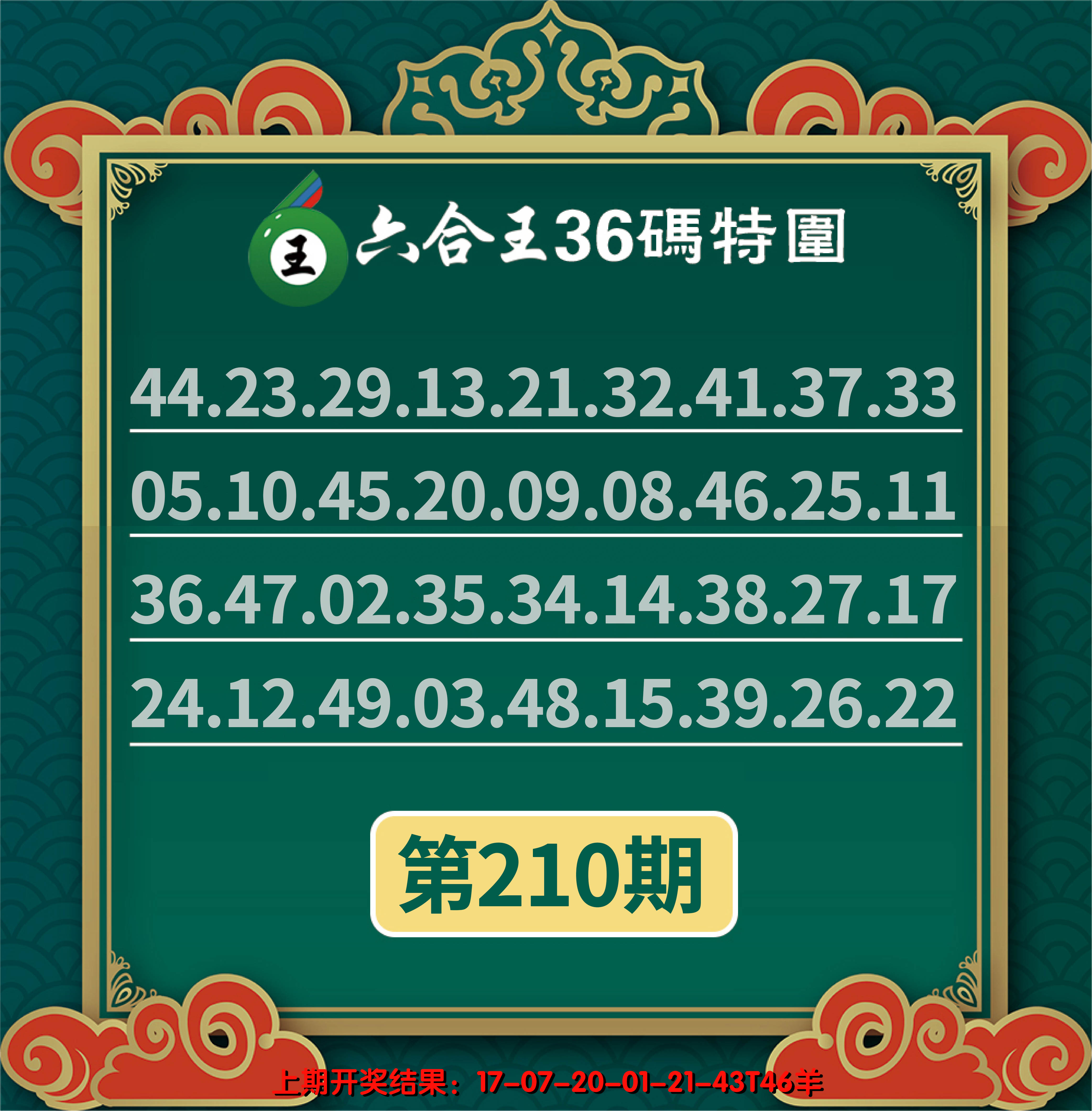 2024210期六合王三十六码特围