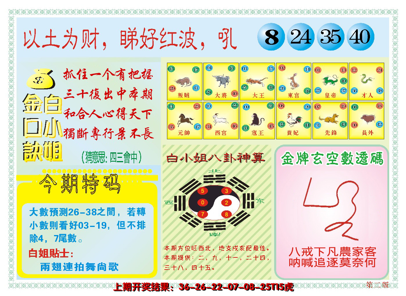 2024185期澳门白小姐金口决