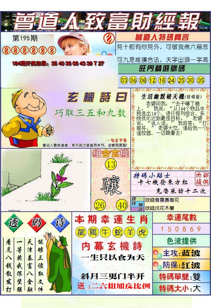 2024195期澳门曾道人致富财经报