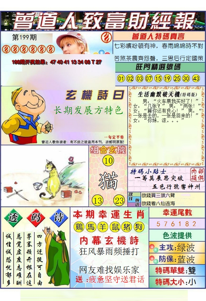 2024199期澳门曾道人致富财经报