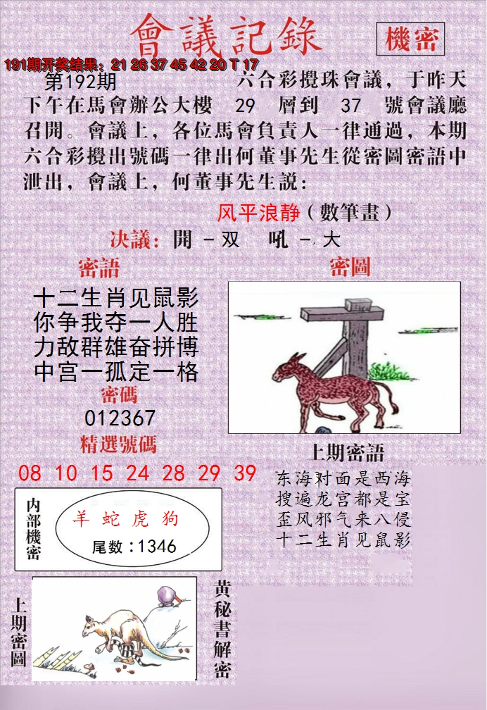 2024192期澳门会议记录