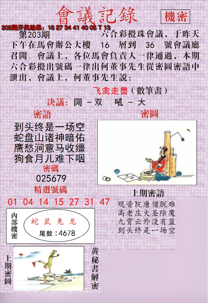 2024203期澳门会议记录