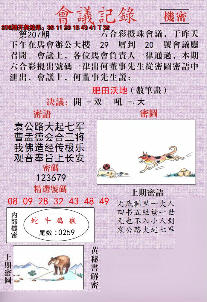 2024207期澳门会议记录