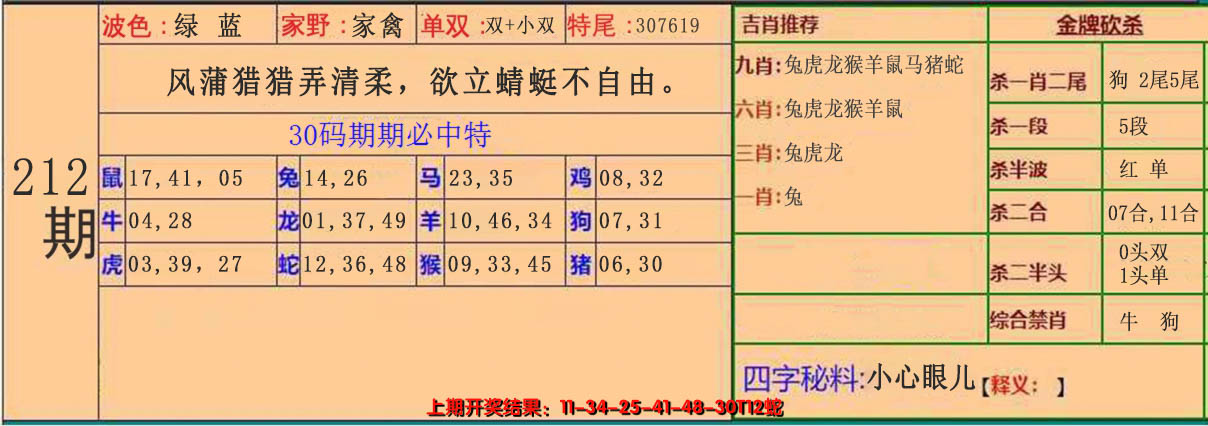 2024212期30码中特