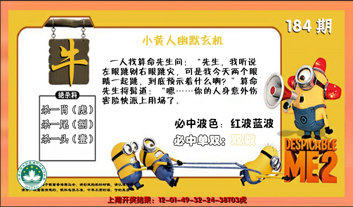 2024184期小黄人幽默玄机