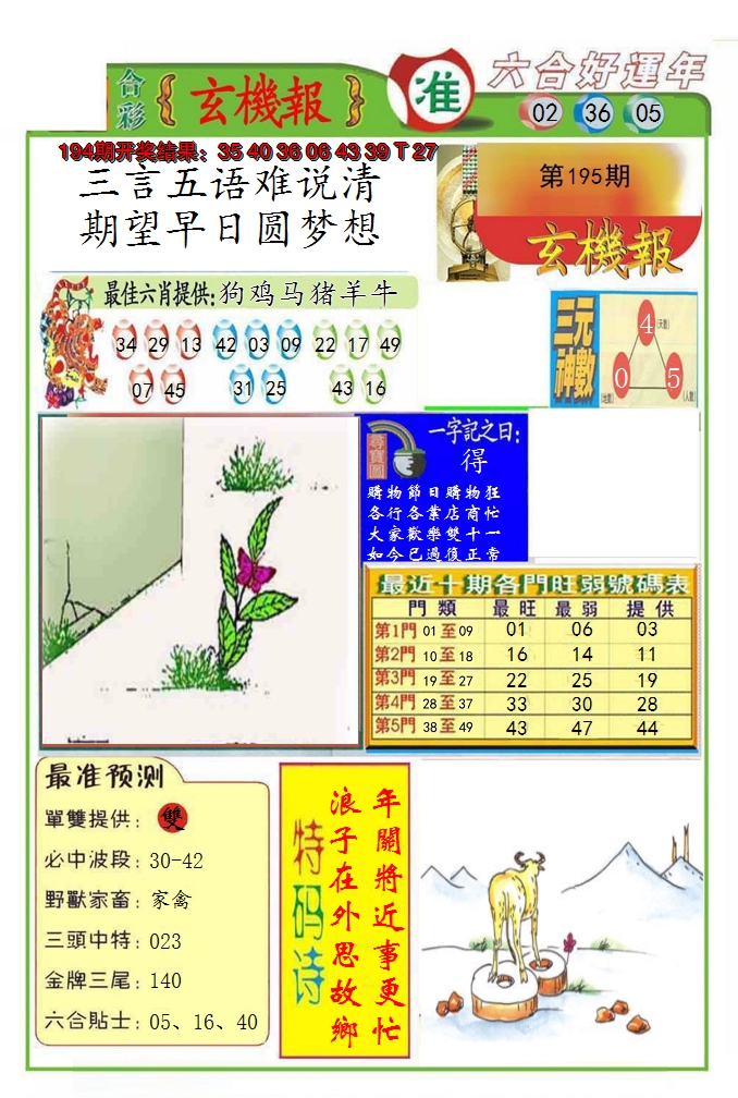 2024195期九龍玄机报(推荐)