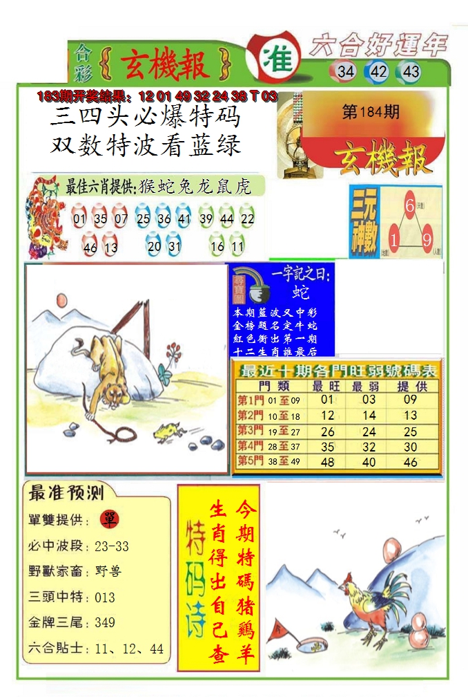 2024184期九龍玄机报(推荐)