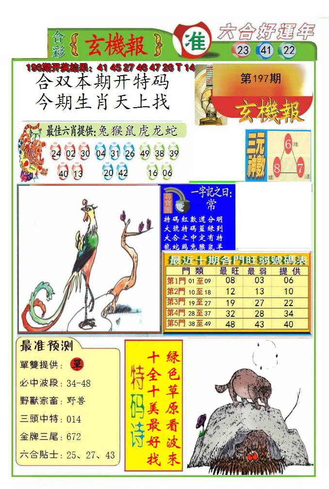 2024197期九龍玄机报(推荐)