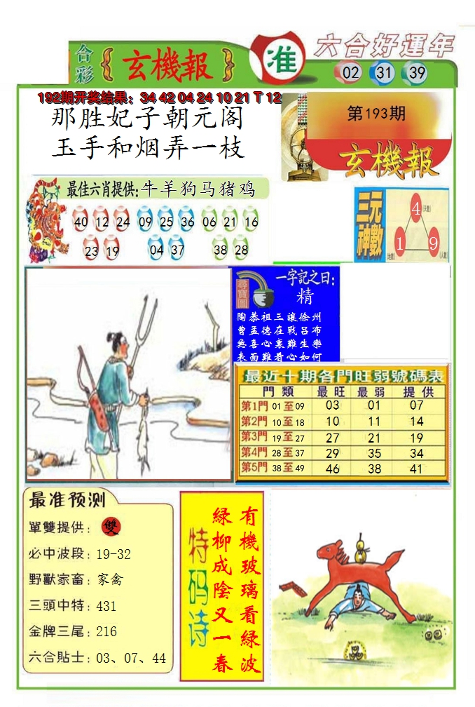2024193期九龍玄机报(推荐)