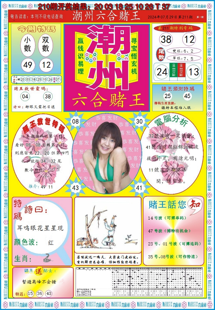 2024211期潮州六合赌王A