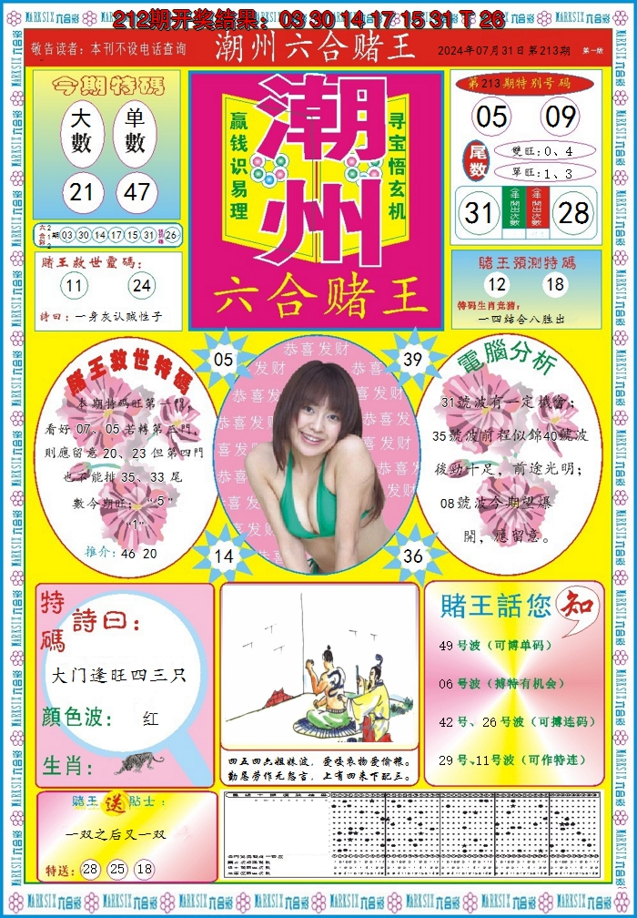 2024213期潮州六合赌王A