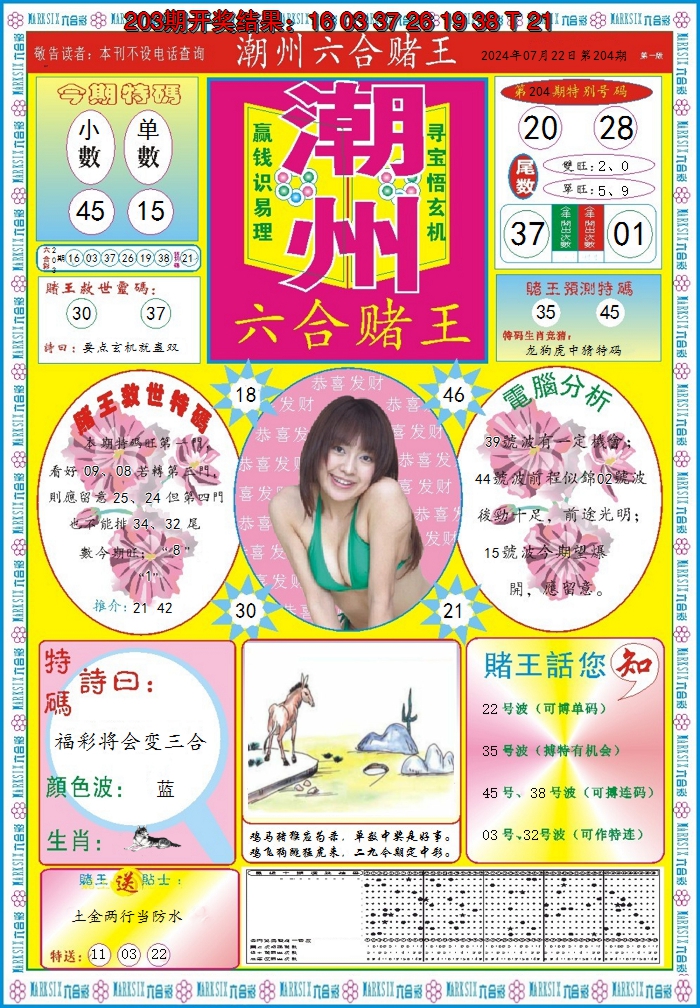 2024204期潮州六合赌王A