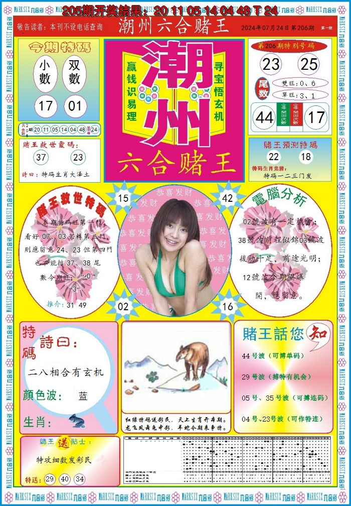 2024206期潮州六合赌王A