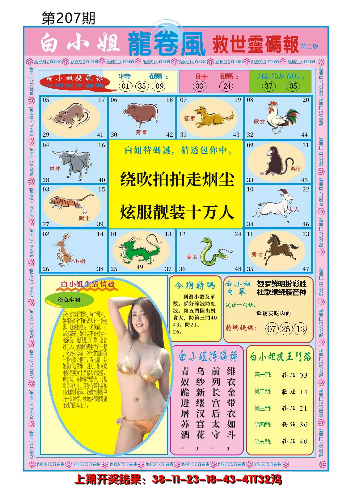 2024207期白小姐龙卷风B