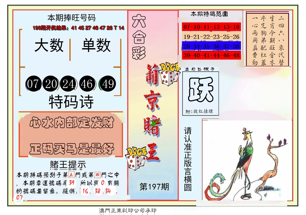 2024197期葡京赌王彩
