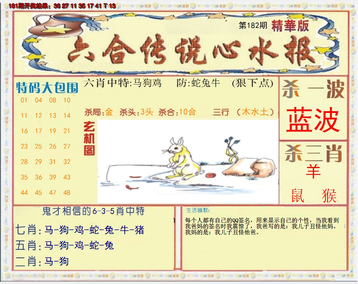 2024182期六合传说(心水版)