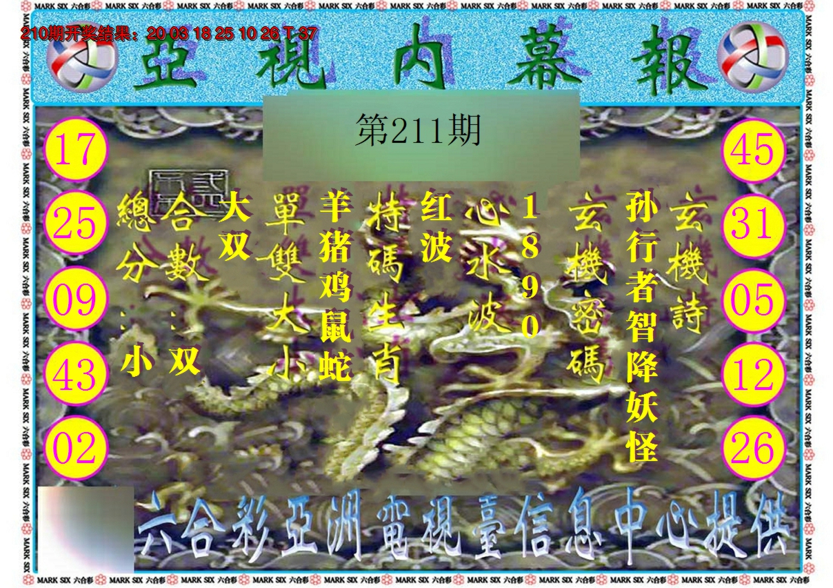 2024211期亚视内幕报